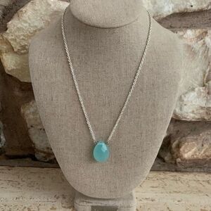 Faceted tearsrop Glass bead pendant necklace